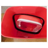 NINESTARS 3 Gal. Motion Sensor Red Rectangular Shape Plastic Trash Can