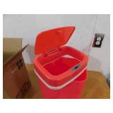 NINESTARS 3 Gal. Motion Sensor Red Rectangular Shape Plastic Trash Can
