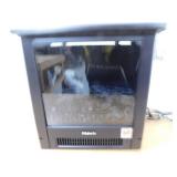 TURBRO Suburbs 18in. Freestanding Electric Quartz Fireplace Stove Furnace, Realistic Dancing Flame Effect and Thermostat, Black