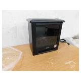 TURBRO Suburbs 18in. Freestanding Electric Quartz Fireplace Stove Furnace, Realistic Dancing Flame Effect and Thermostat, Black