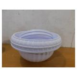 (5) Bloem Grecian 18 in. & 10in. Casper White Plastic Urn Planter