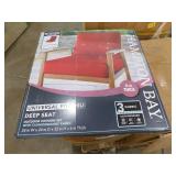 (2) Hampton Bay 24 in. W x 24 in. D CushionGuard Deep Seat Universal Outdoor Lounge Chair Cushion in Chili