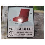 (2) Hampton Bay 24 in. W x 24 in. D CushionGuard Deep Seat Universal Outdoor Lounge Chair Cushion in Chili