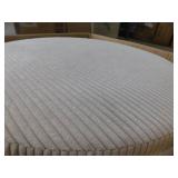CHRISTOPHER KNIGHT HOME Beige Soft Corduroy Fabric Modern Round Accent 30 in. Ottoman