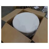 CHRISTOPHER KNIGHT HOME Cream Soft Velvet Modern Round Accent 30 in. Ottoman, No Assembly Required