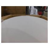 CHRISTOPHER KNIGHT HOME Cream Soft Velvet Modern Round Accent 30 in. Ottoman, No Assembly Required