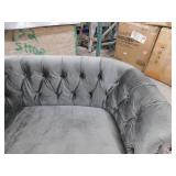 Noble House Milani 52 in. Gray/Dark Brown Velvet 2-Seat Loveseat with Nailhead Trim