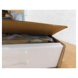 Andrea 20 in. Marble White Round Wood End Table with Gold O-shaped Base
