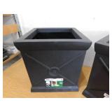 (2) Vigoro Eldon Large Modern Slate Black Fiberglass Self-Watering  Planter (15 in. L x 15 in. W x 16 in. H)