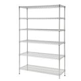 HDX 6-Tier Commercial Grade Heavy Duty Steel Wire Shelving Unit in Chrome (48 in. W x 72 in. H x 18 in. D)