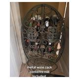 Oval Metal Wine Rack with Ornate Scrollwork - 47-Inch Tall