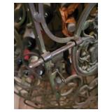 Oval Metal Wine Rack with Ornate Scrollwork - 47-Inch Tall
