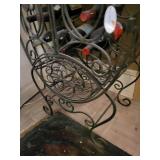 Oval Metal Wine Rack with Ornate Scrollwork - 47-Inch Tall