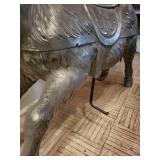 Large Metal Horse Statue with Saddle - Indoor Decor Sculptural Figure