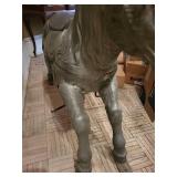 Large Metal Horse Statue with Saddle - Indoor Decor Sculptural Figure