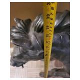 Large Metal Horse Statue with Saddle - Indoor Decor Sculptural Figure