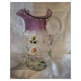 Three Floral Vintage Glass Vases with Hand-Painted Daisy Motifs