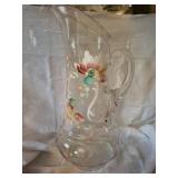 Three Floral Vintage Glass Vases with Hand-Painted Daisy Motifs