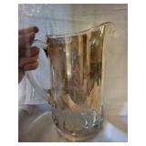 Crystal Cut Glass Pitcher with Scalloped Rim - Assorted Crystal Glassware Set