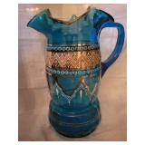 Carnival Glass Pitchers - Assorted Vintage Glassware with Geometric Patterns