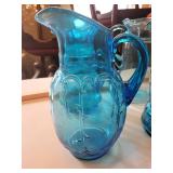 Carnival Glass Pitchers - Assorted Vintage Glassware with Geometric Patterns