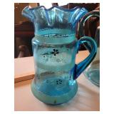 Carnival Glass Pitchers - Assorted Vintage Glassware with Geometric Patterns
