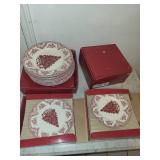 Johnson Bros England 1883 Dinner Plates - Christmas Tree Center Pattern