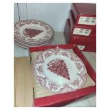 Johnson Bros England 1883 Dinner Plates - Christmas Tree Center Pattern