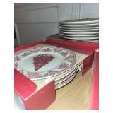 Johnson Bros England 1883 Dinner Plates - Christmas Tree Center Pattern