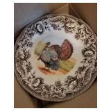 New in Box Legend Turkey Motif Dinnerware Set of 4