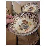 New in Box Legend Turkey Motif Dinnerware Set of 4
