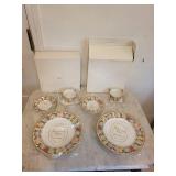 Christian Dior Fine China Christmas Dinnerware - Plates, Teacups & Saucers set of 2
