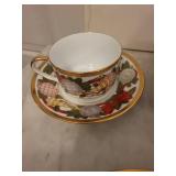 Christian Dior Fine China Christmas Dinnerware - Plates, Teacups & Saucers set of 2