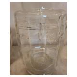 Crystal Glass Pitchers with Floral Etching (Lot of 4)