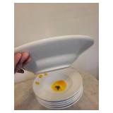 Al Gusto Trattoria Plates - Dinner Plates with Pepper Motif, Made in Portugal