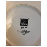222 Fifth Marbella Skull Porcelain Plate & 2 Glass Tumblers - Dishwasher & Microwave Safe