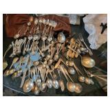 Towle Mfg Co Silverplate Flatware Lot with Ornate Floral Handles