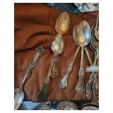Towle Mfg Co Silverplate Flatware Lot with Ornate Floral Handles