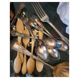 Towle Mfg Co Silverplate Flatware Lot with Ornate Floral Handles