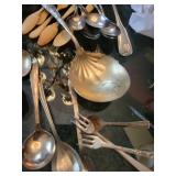 Towle Mfg Co Silverplate Flatware Lot with Ornate Floral Handles