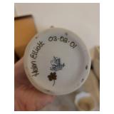 Belleek Ireland Tender Dreams Parian Vase 06656 with Floral Bouquet