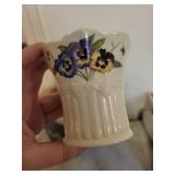 Belleek Ireland Tender Dreams Parian Vase 06656 with Floral Bouquet