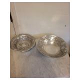 Vintage Silver Plate Bowls with Rabbit and Grapes Relief (Lot of 2)