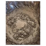 Vintage Silver Plate Bowls with Rabbit and Grapes Relief (Lot of 2)