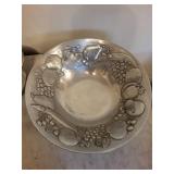 Vintage Silver Plate Bowls with Rabbit and Grapes Relief (Lot of 2)