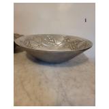 Vintage Silver Plate Bowls with Rabbit and Grapes Relief (Lot of 2)