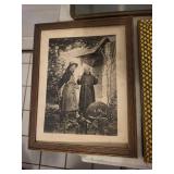 Assorted Vintage Picture Frames - Ornate Oval Frame & Beveled Wood Frames