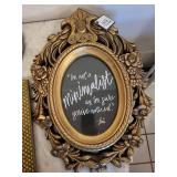 Assorted Vintage Picture Frames - Ornate Oval Frame & Beveled Wood Frames
