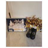 Pop-Up Table Top Decor - 3D Castle Scene with Santa Sleigh and Village (Opens 360 Degrees for