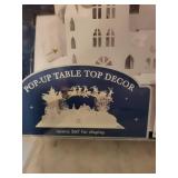Pop-Up Table Top Decor - 3D Castle Scene with Santa Sleigh and Village (Opens 360 Degrees for